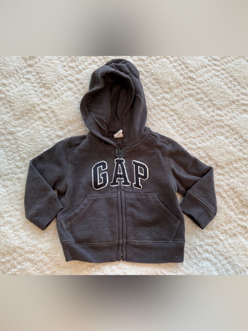 GAP Charcoal Gray Logo Zip Hoodie
